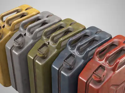 Classic Metal Jerrycan - Vintage Fuel Gas Oil Can AAA Game Ready Low-poly 3D model