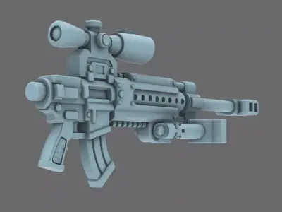 Space Knights AR Style Sniper Rifle NOHAND 3D print model