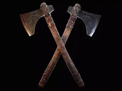 Viking Axe Dane axe Low-poly 3D model