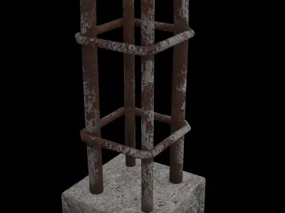 bare pillar structure 01 3D model