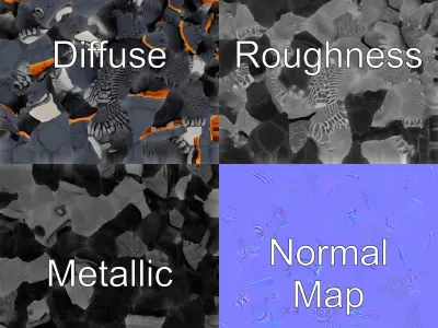 Leatherback Turtle Detailed Shell model pack Low-poly 3D model