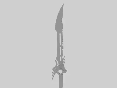 Voidfang Cyber Blade Futuristic Sci-Fi Sword Game Ready  Low-poly 3D model