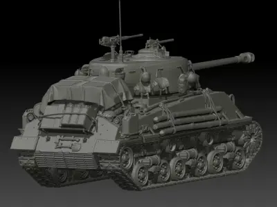 WWII American Tank 3D print model