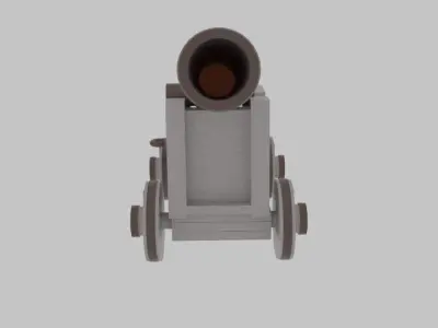 Pirate cannon Low-poly 3D model by Banism
