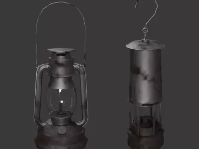 Lantern Set  Low-poly 3D model