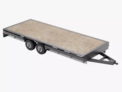 Utility Trailer V3 - Tiny House Base Low-poly 3D model