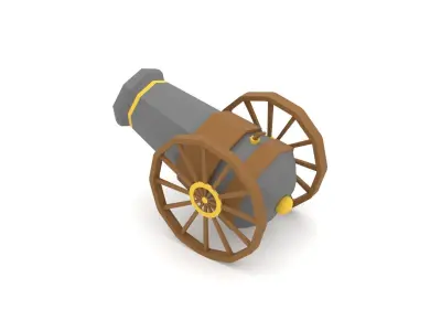 Low Poly Cannon Low-poly 3D model