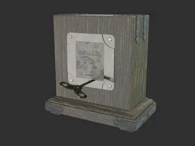 Table clock  high poly detailed clock face Low-poly 3D model