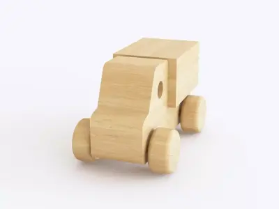 Wooden toy truck 04 3D model