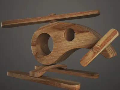Helicopter wooden toy 3D print model