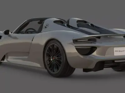 2015 Porsche 918 Spyder 3D Model  The Hybrid Hypercar Low-poly 3D model