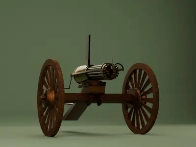 3D models of Gatlinggun  Free low-poly 3D model