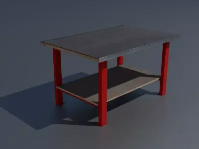 Workshop worktable small PBR  3D model