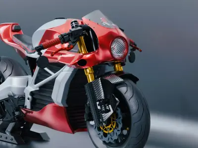 Red Racing Bike 3D model