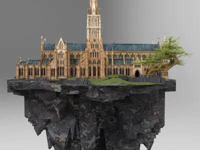 Flying Castle island 3D model