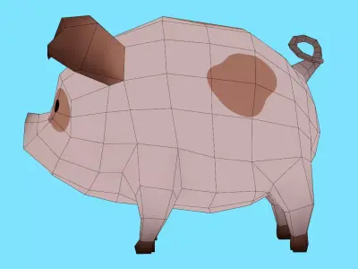 Pig Low Poly Low-poly 3D model