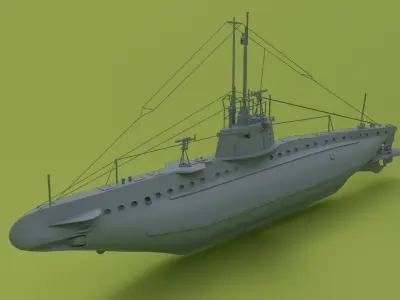 SM UB 16 U-boat Low-poly 3D model