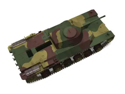 Type1 medium tank Chi he 3D model