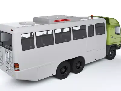 3d Model Hino 500 Series Manhaulers Minning cars Passenger Low-poly 3D model