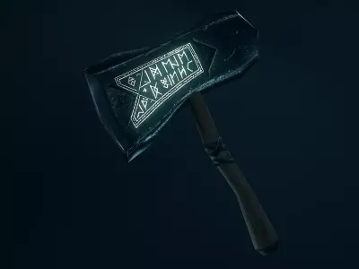Viking Runic Axe - PBR Game-Ready Low-poly 3D model