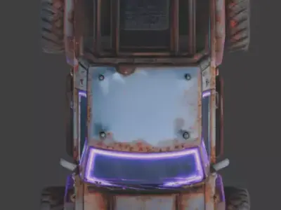 Cyberpunk Rusty Off Road Monster Truck 3D Model V01 Low-poly 3D model