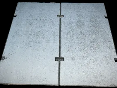 concrete panels construction-site ground photogrammetry Low-poly 3D model