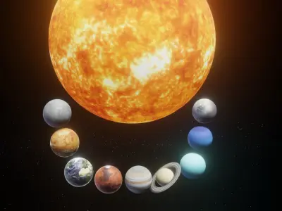 Photorealistic Solar System 3D Model
