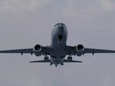 Boeing E-7 Wedgetail rigged and animated with cockpit Low-poly 3D model