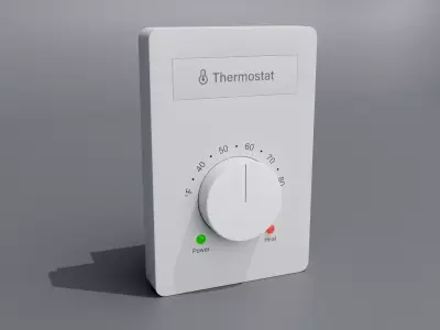 Wall-Mounted Digital Thermostat - Smart Home Climate Control 3D model
