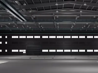 Exhibition hall warehouse interior 3D model