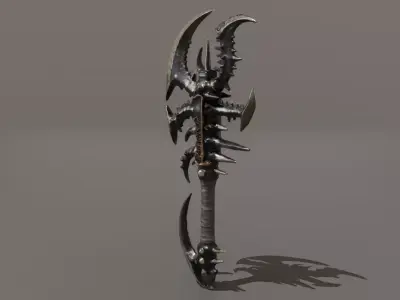 Maelstrom Reaper Scythe Low Poly Dark Fantasy Low-poly 3D model
