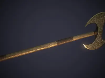 Celtic Axe - game ready model Low-poly 3D model