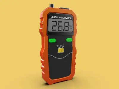 DIGITAL THERMOMETER LCD DISPLAY WIRELESS THERMOCOUPLE PEAK METER 3D model
