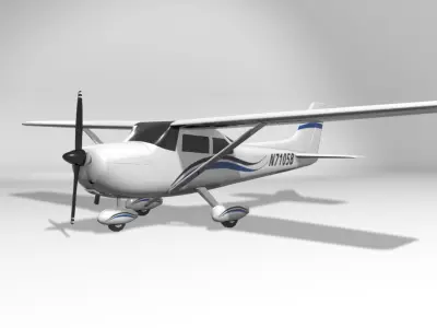 Cessna 172 Skyhawk Aircraft Low-poly 3D model