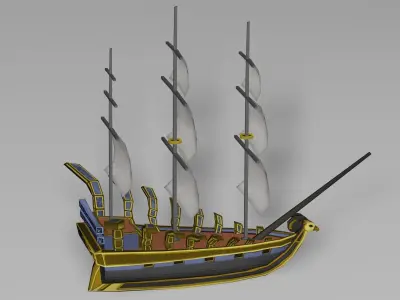 Sailing Ship Avian Head Low-poly 3D model