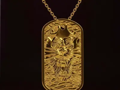military dogtag tiger 3D print model