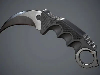 Knife Karambit Black Low-poly 3D model