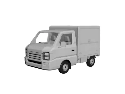 Generic Box Truck Functional Cargo Transport Vehicle 03 3D model