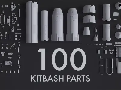 Kitbash Kit - 100 Original Star Wars Parts 3D model