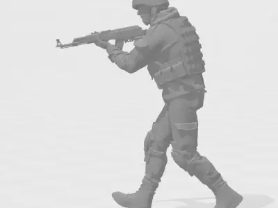 Three Soldiers moving  3D print model