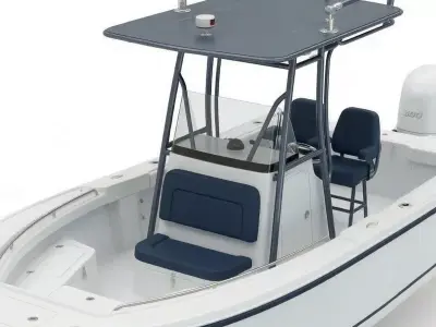 Modern Center Console Fishing Boat Low-poly 3D model