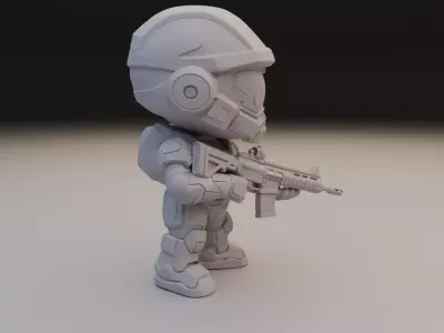 Master Chief Chibi Statue - Halo Spartan-117 3D print model