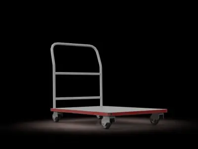 Platform Truck Trolley  Low-poly 3D model