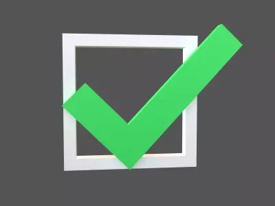 Checkbox with Tick Symbol v1 002 Low-poly 3D model