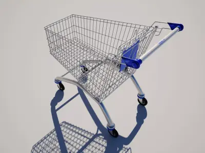 Shopping Cart Low-poly 3D model