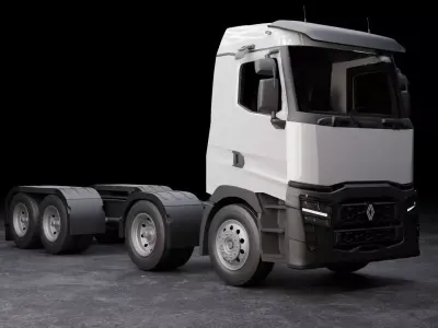 Renault Trucks T 2024 2025  European Heavy Truck 3D Model Low-poly 3D model