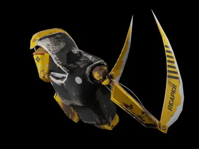 Meka-Reaper mask Low-poly 3D model