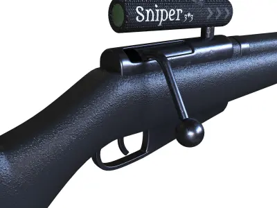 gun vintage 3- black 3D model