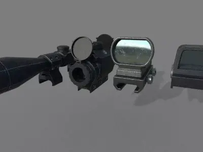 Tactical Sights Pack 3D model Low-poly 3D model