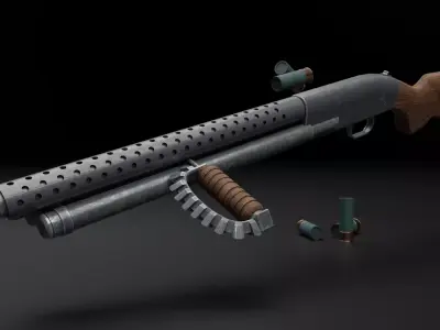Trench-Gun Style Mossberg 500 3D model